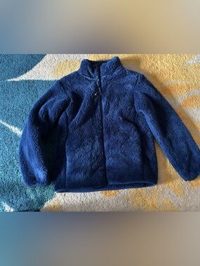 Uniqlo Kids Plush Zip-Up Jacket - Dark Blue